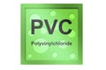 Polyvinylchloride (PVC) polymer on green background