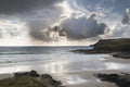 Polzeath beach in cornwall england Royalty Free Stock Photo