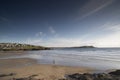 Polzeath beach in cornwall england Royalty Free Stock Photo