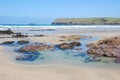 Polzeath beach vista Royalty Free Stock Photo