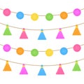 Pom poms and tassels on string vector graphic