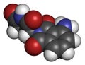 Pomalidomide multiple myeloma drug molecule. Related to thalidomide. Royalty Free Stock Photo