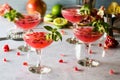 Pomegranate Basil Martini or Gin Smash Cocktail