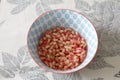 Pomegranate beans in a cute bowl