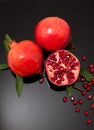 pomegranate on Black background