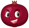 Pomegranate cartoon character with facial expression