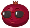 Pomegranate cartoon character with facial expression