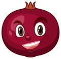 Pomegranate cartoon character with facial expression