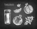 Pomegranate chalk sketch.