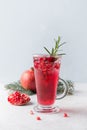 Pomegranate christmas punch with rosemary Royalty Free Stock Photo
