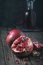 Pomegranate on dark