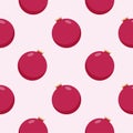 pomegranate flat design seamless pattern. Seamless pattern with leaves and vegetable. Vector illustration of art. Vintage Royalty Free Stock Photo