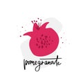 Pomegranate flat vector illustration