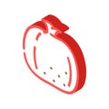 pomegranate food fruit isometric icon vector illustration