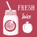 Pomegranate fresh juice illustration