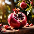 Pomegranate fresh raw organic fruit