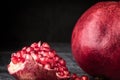 Pomegranate fruit grain red Still life rural rustic style Royalty Free Stock Photo