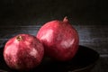 Pomegranate fruit grain red Still life rural rustic style Royalty Free Stock Photo