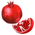 Pomegranate fruit isolated Royalty Free Stock Photo