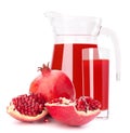 Pomegranate fruit juice in glass pitcher Royalty Free Stock Photo