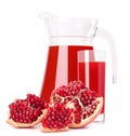 Pomegranate fruit juice in glass pitcher Royalty Free Stock Photo