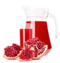 Pomegranate fruit juice in glass pitcher Royalty Free Stock Photo