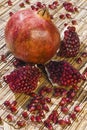 Pomegranate fruit Punica granatum with autumn colors