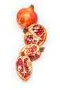 Pomegranate fruit , Punica granatum isolated on a white studio b