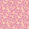 Pomegranate fruit seamless pattern. Geometric pomegranates wallpaper in doodle style Royalty Free Stock Photo