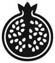 Pomegranate Fruit Silhouette Vector Illustration, Graphic Design Element Royalty Free Stock Photo