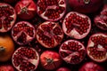 Close up pomegranate full frame, fresh fruit background