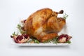 Pomegranate Glazed Roasted Turkey on White