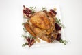 Pomegranate Glazed Roasted Turkey on White