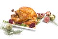 Pomegranate Glazed Roasted Turkey on White