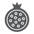 Pomegranate glyph icon, food and fruit, garnet sign, vector graphics, a solid pattern on a white background.