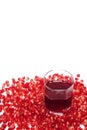 Pomegranate grains and juice