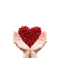 Pomegranate heart in hands Royalty Free Stock Photo