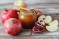 Pomegranate, honey and apple