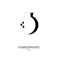 Pomegranate icon in black on white background Royalty Free Stock Photo