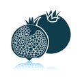 Pomegranate Icon On Gray Background