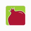 Pomegranate icon simple flat vector illustration. Fresh pomegran