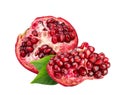 Pomegranate on white background Royalty Free Stock Photo