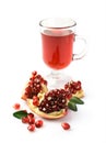 Pomegranate juice in a glass and fresh fruit Royalty Free Stock Photo