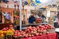 pomegranate juice vendor at Ballaro market Royalty Free Stock Photo