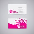 Pomegranate logo. Pomegranate emblem, identity. Business card. Pomegranate and grains on a light background. Royalty Free Stock Photo