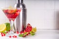 Pomegranate martini cocktail Royalty Free Stock Photo