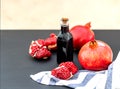 Pomegranate molasses or Narsharab sauce. Selective focus Royalty Free Stock Photo