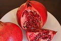 Pomegranate partially cut