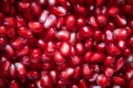 Pomegranate peeled seeds background. Top view. Royalty Free Stock Photo