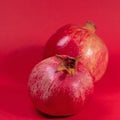 Pomegranate, Punica granatum, in close-up view Royalty Free Stock Photo
